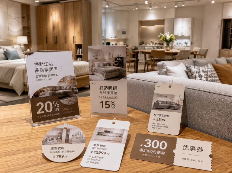 凌河区家具门店单页海报与吊牌
